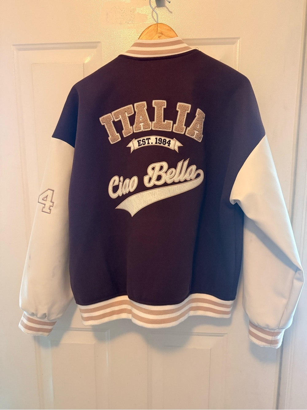 Forever 21 Burgundy / Ivory Varsity Jacket - Picture 2 of 6